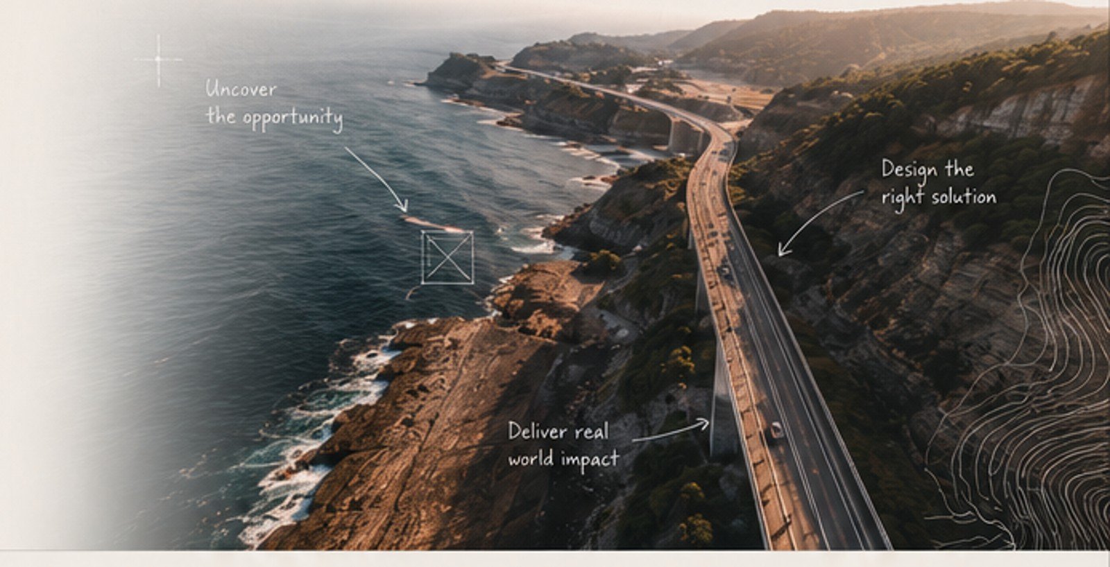 Aerial coast and road