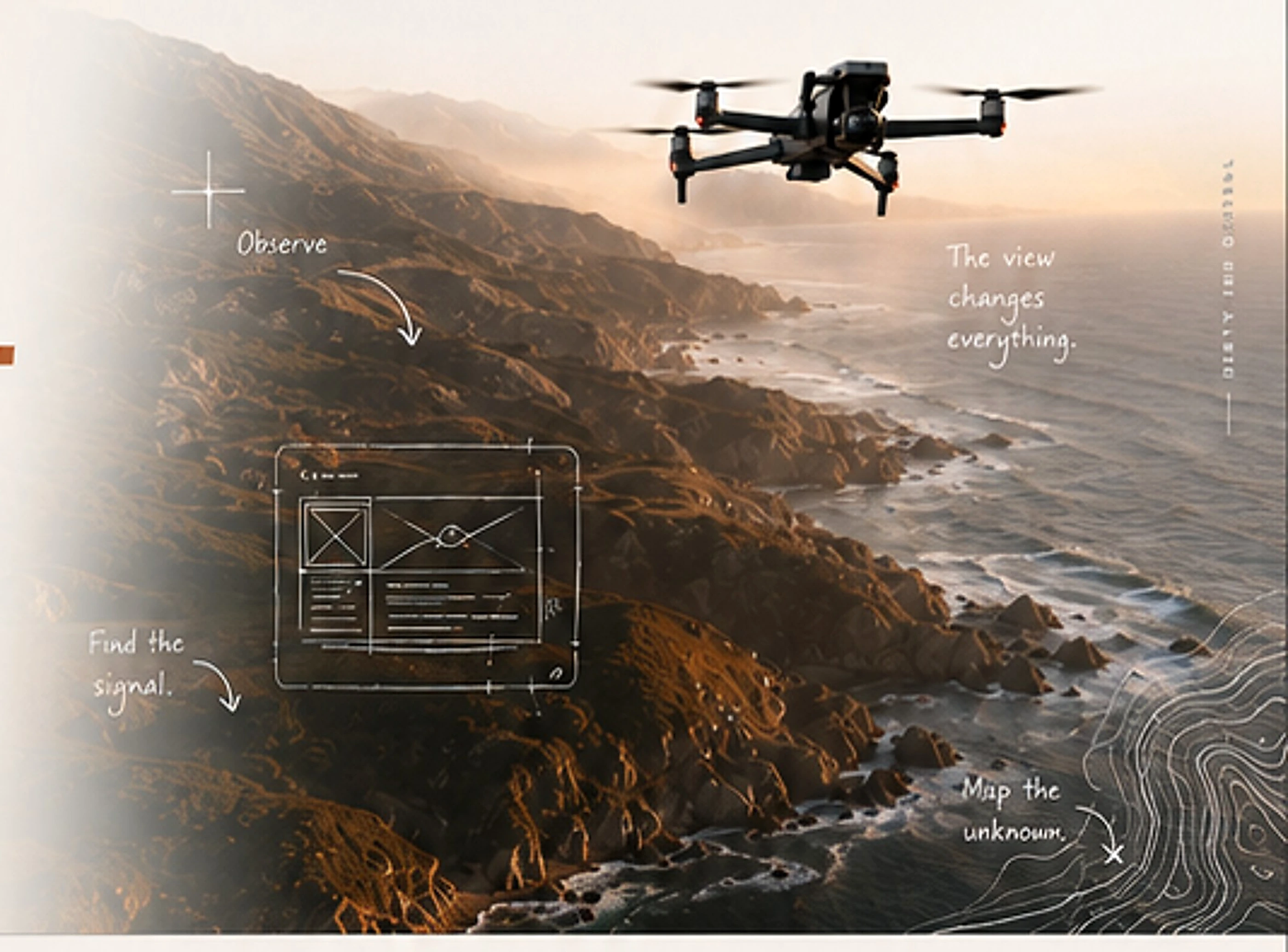 Aerial coastal landscape